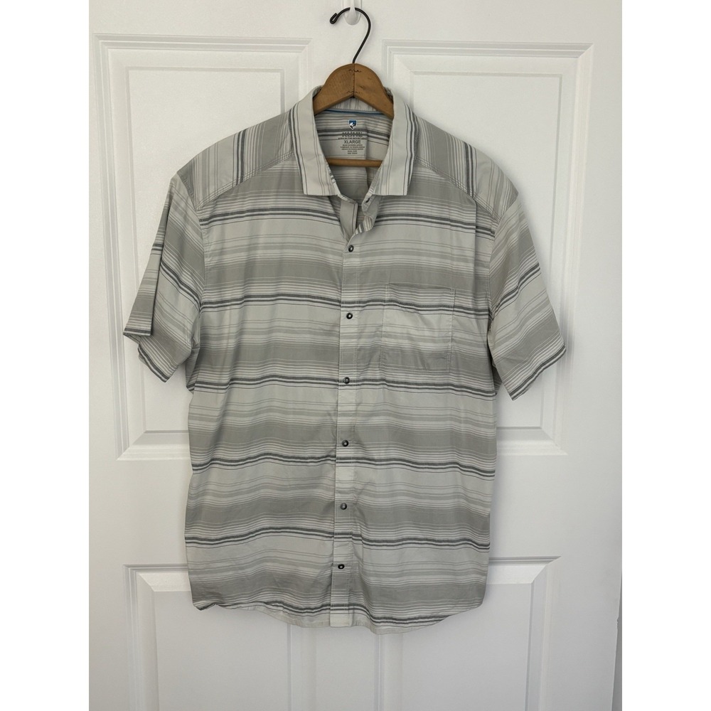 Kuhl Intriguer Striped‎ Button Shirt Mens XL Short Sleeve Outdoor Hiking 0572